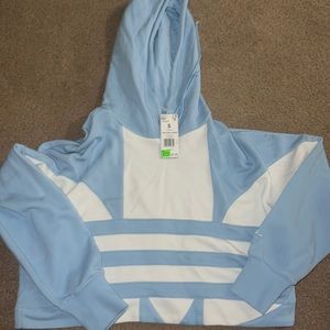 Cropped baby blue adidas hoodie